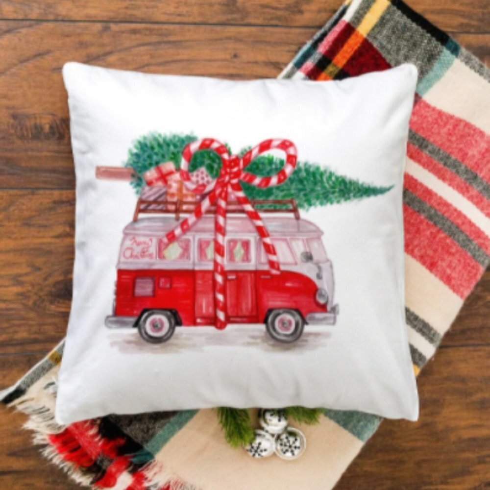 🎄NEW🎄 Christmas Tree & Truck Print Cushion Cover - Picture 7 of 8